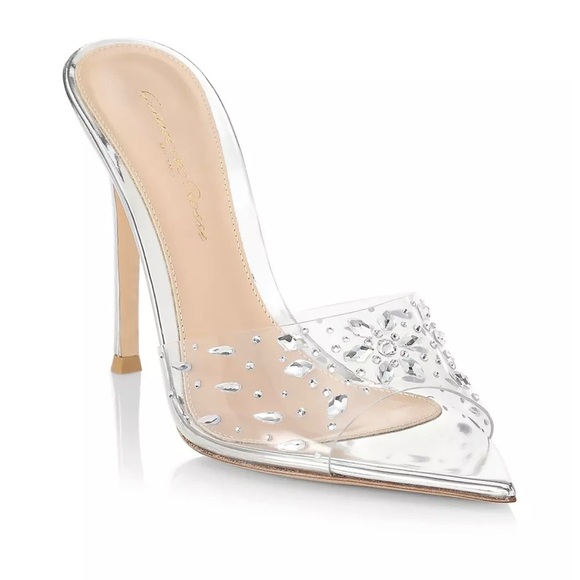 Gianvito Rossi Crystal Embellished Slide Sandal Heels - Picture 1 of 10